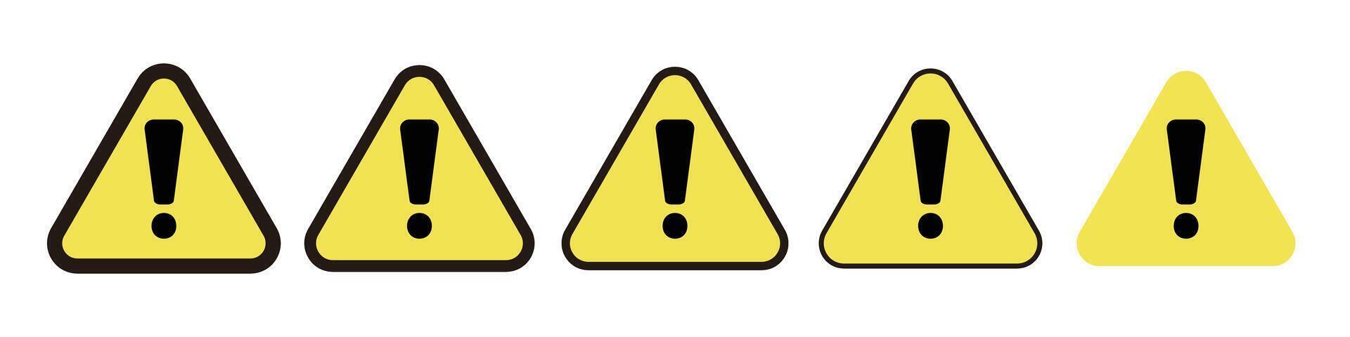 Icon set of caution and warning symbols. . vector
