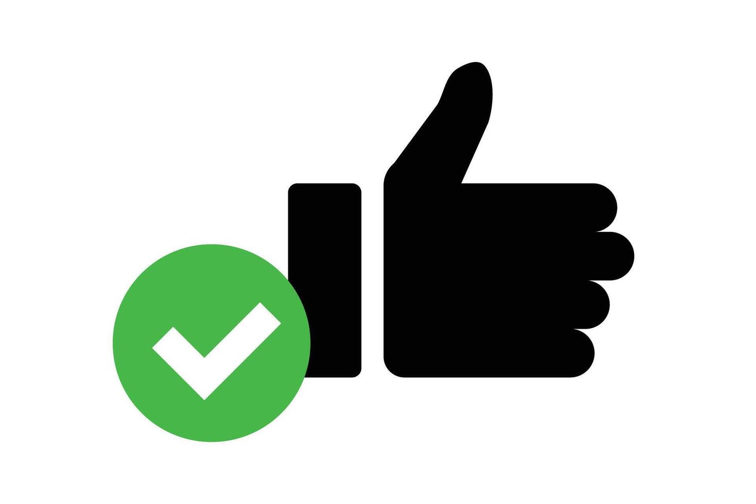 Check mark and thumbs up icons. vector
