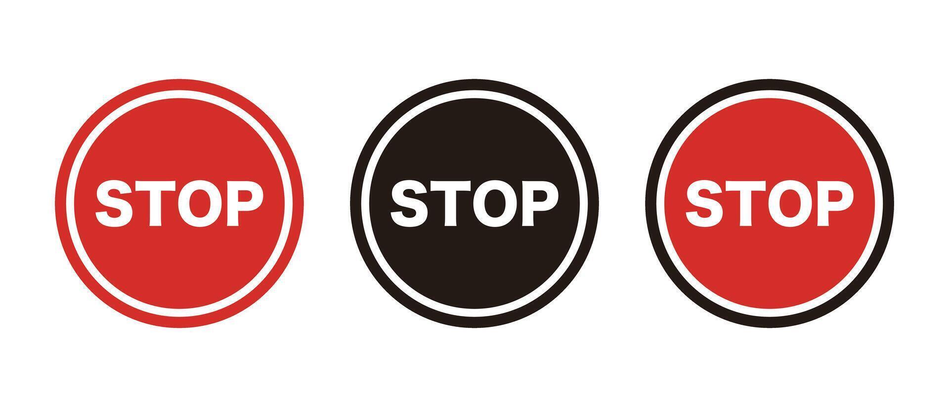 Stop sign icons. Simple . vector