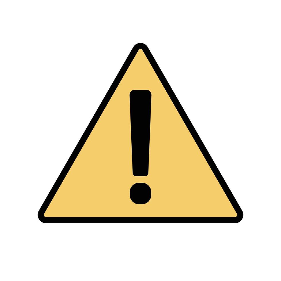 A simple caution or warning exclamation icon. vector