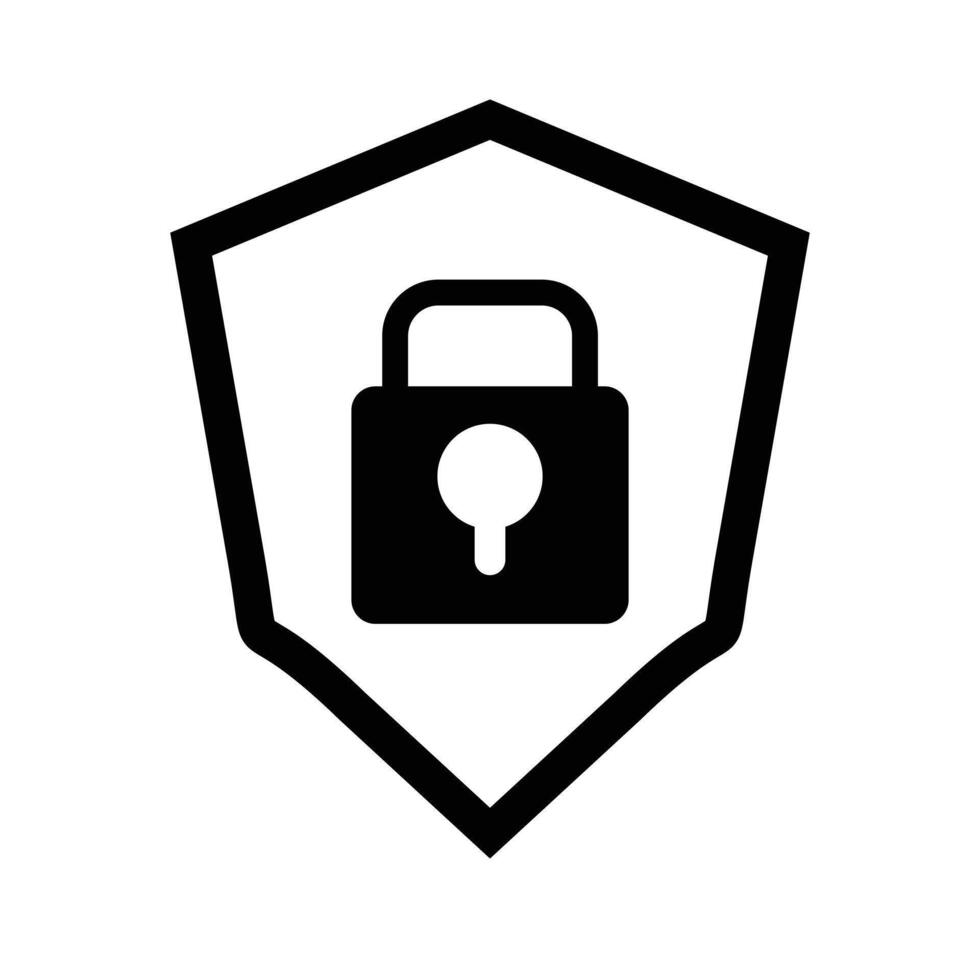 Shield and padlock. Security icon. vector
