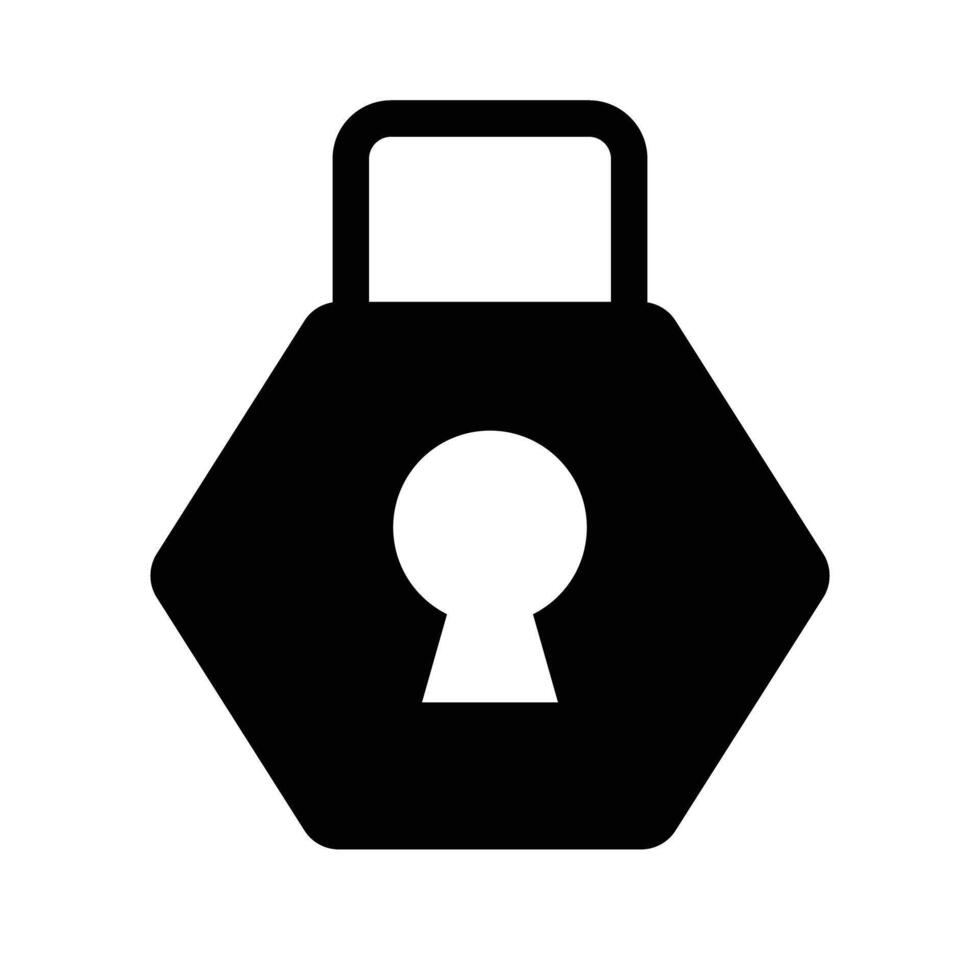 Padlock silhouette icon. Protection and lock. vector