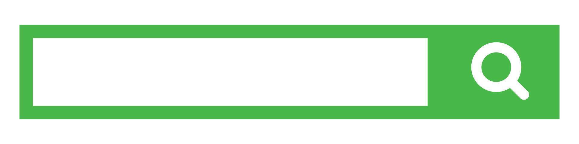Green search box and magnifying glass. Internet search. vector