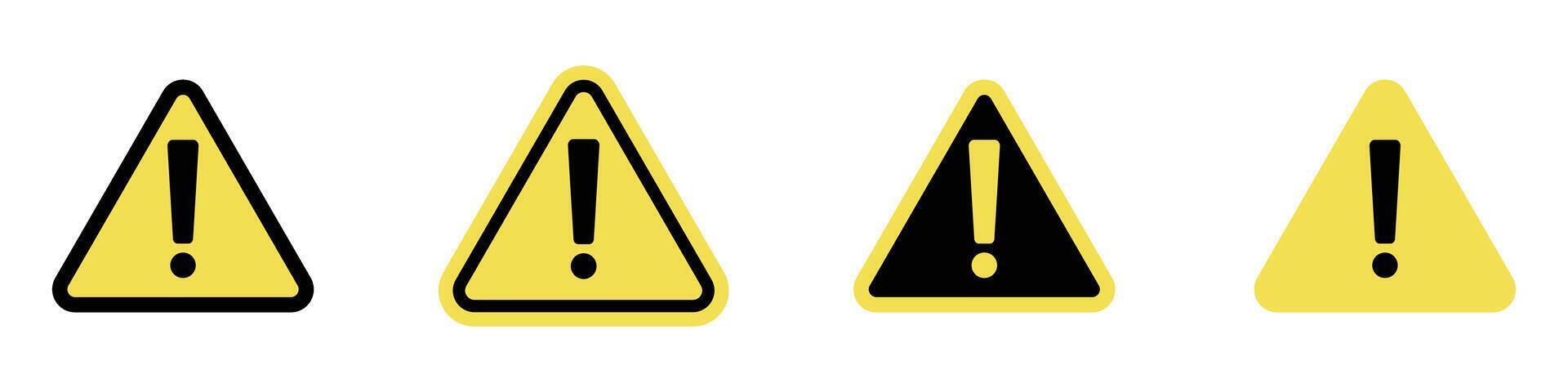 A set of round warning signs. vector