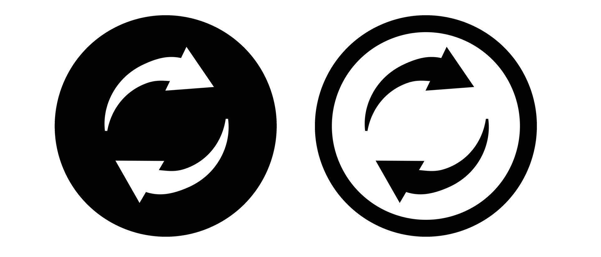 Synchronization and refresh icon. Recycle mark icon set. vector
