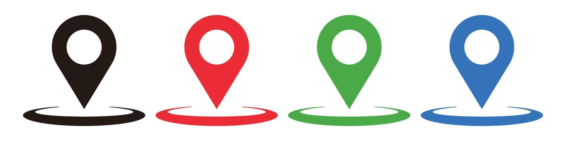 A set of colorful map icons. Vectors. vector