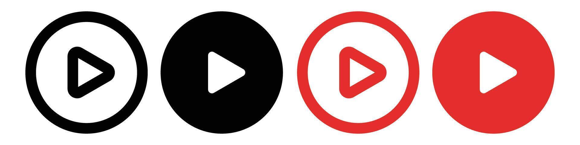 A set of icons for the play button. Start or music. vector