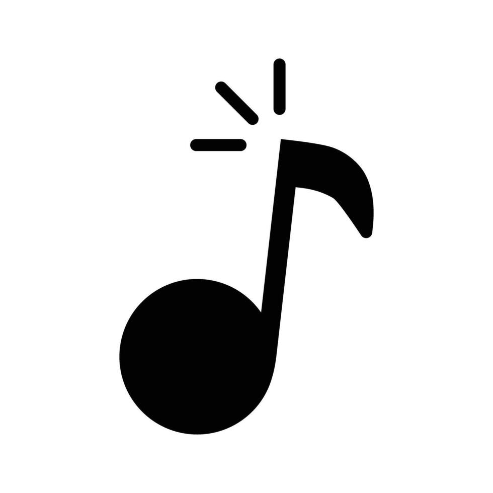 Black music note icon. vector