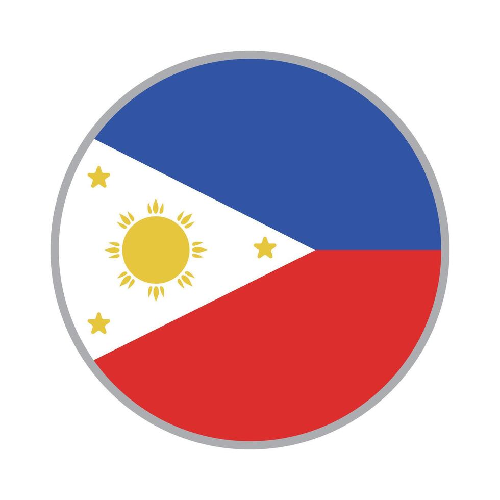 Round Philippine flag icon. A country in Southeast Asia. vector