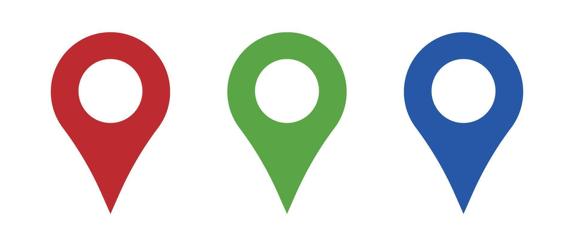 A set of map pin icons. Pinning and location checking. vector