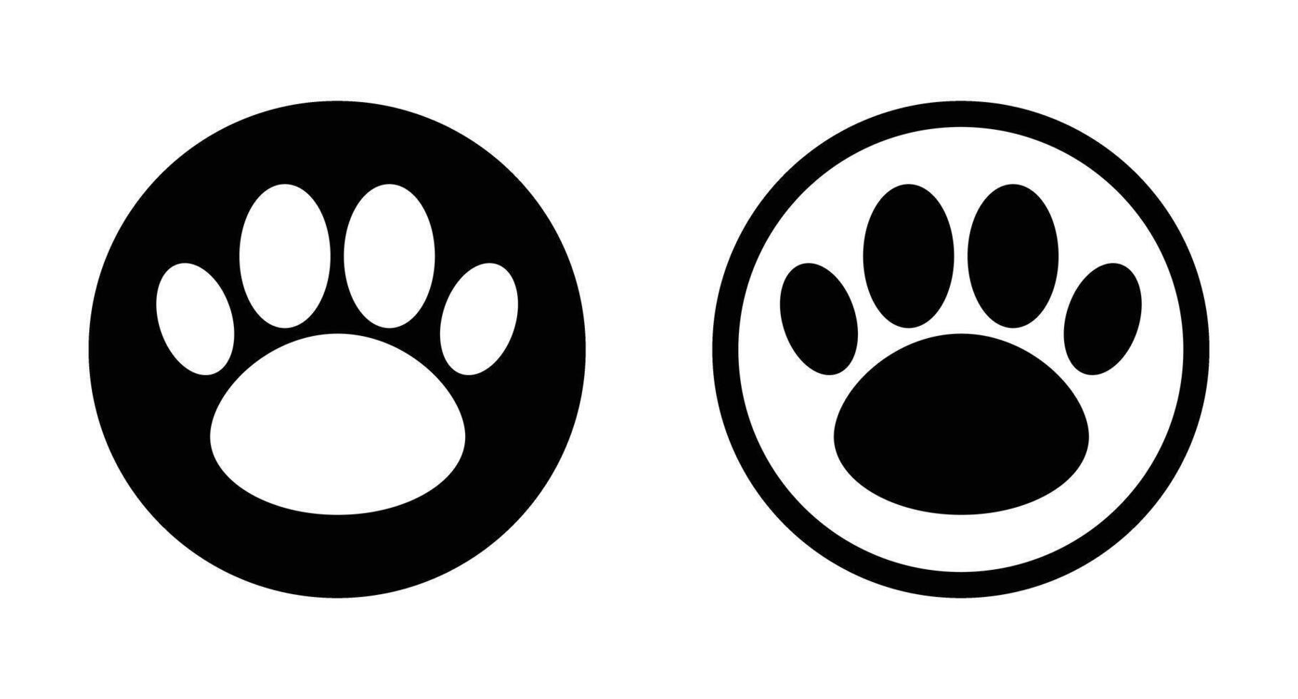 Paw icon set vector