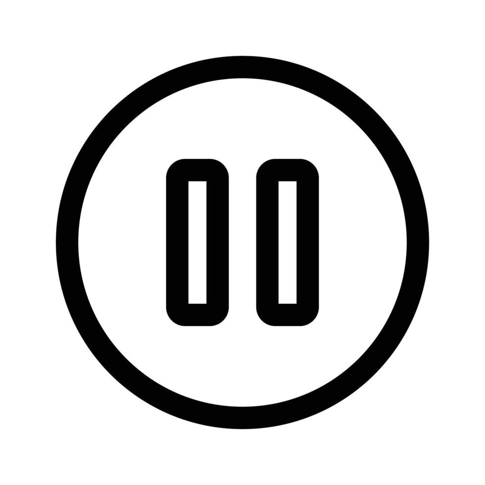Pause button silhouette icon. . vector