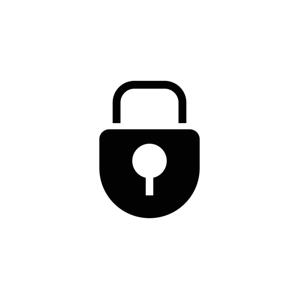 Security silhouette icon. A padlock lock. vector