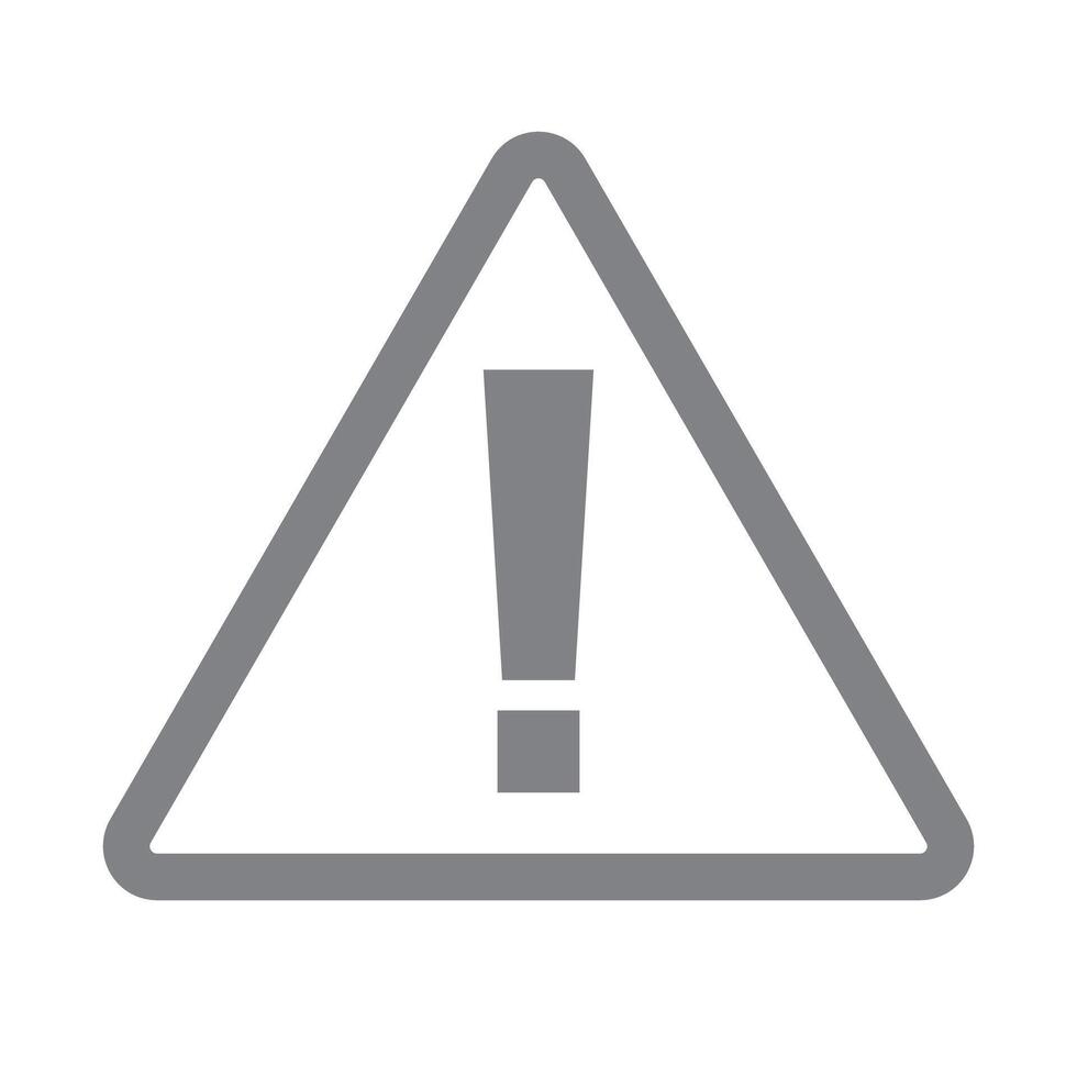 Triangular exclamation icon. Attention and warning. vector