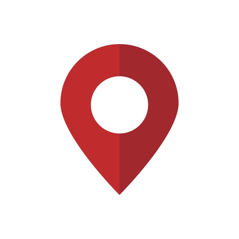Red map pin icon. vector