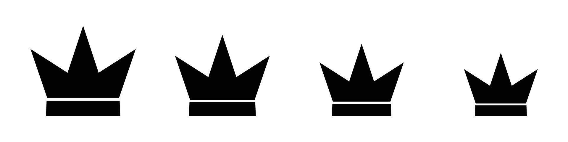 Set of crowns of different sizes. vector