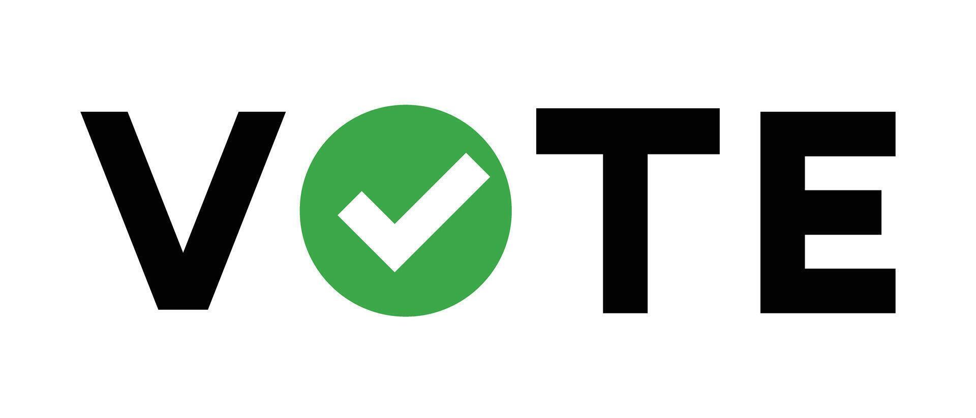 Vote logo and check mark. vector
