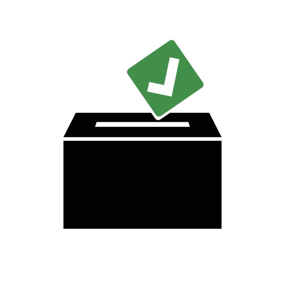 Ballot box and check mark icon. Election, vote and survey. vector