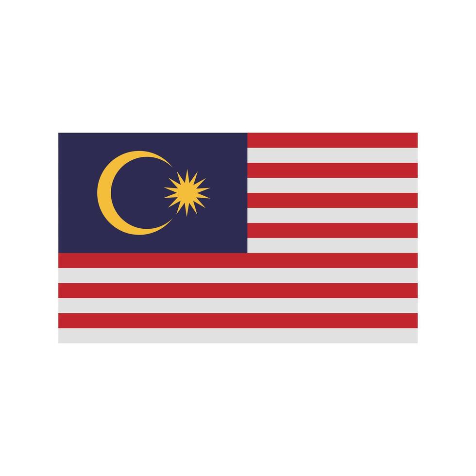 The flag of Malaysia. A country in Southeast Asia. vector