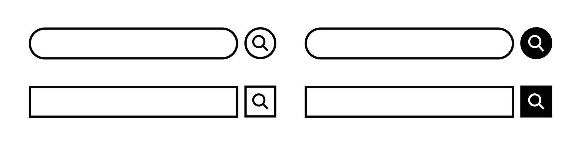A set of search boxes. Internet search. vector