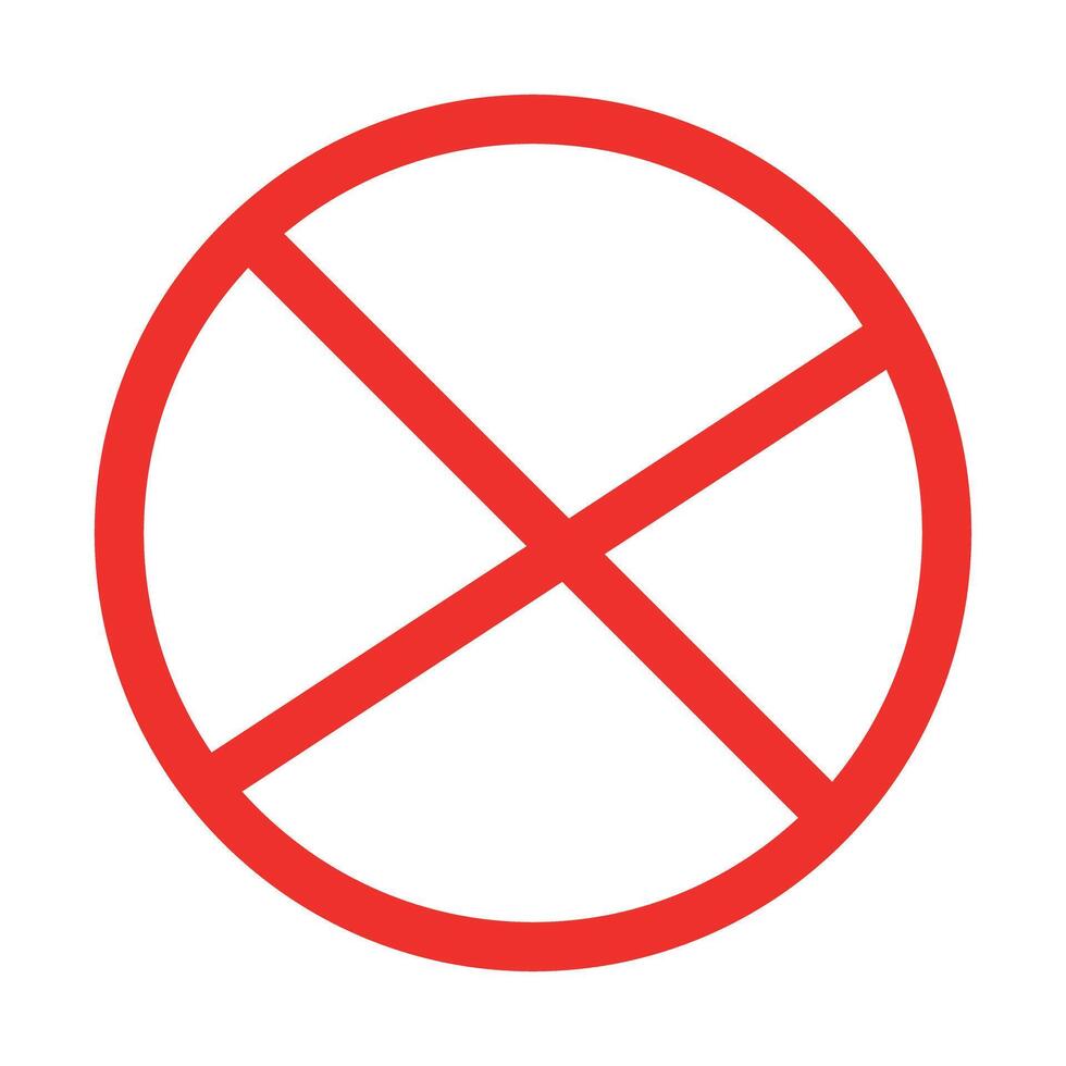 Cross marked forbidden sign icon. vector