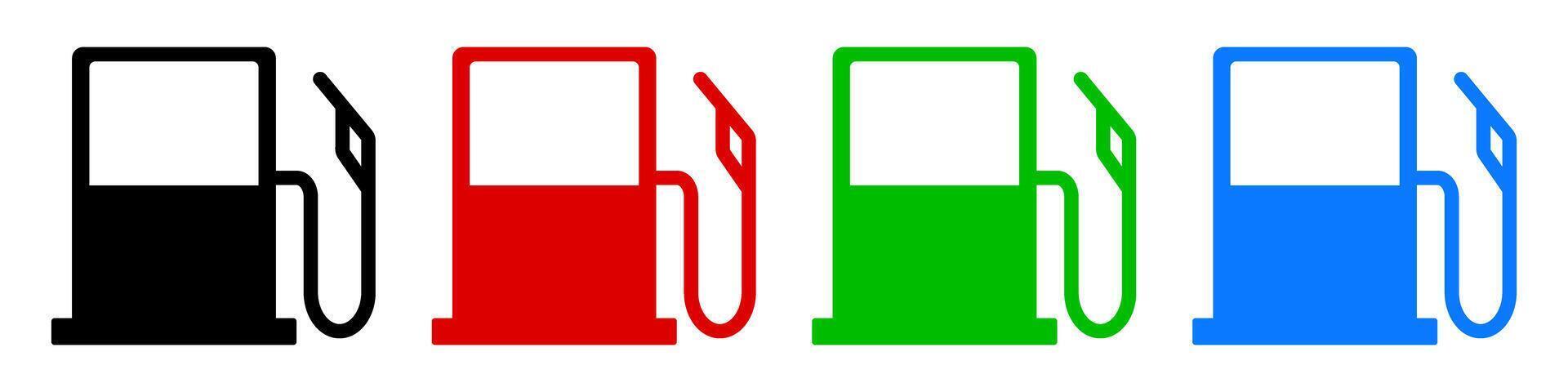 Gas station icon set. Fueling. vector