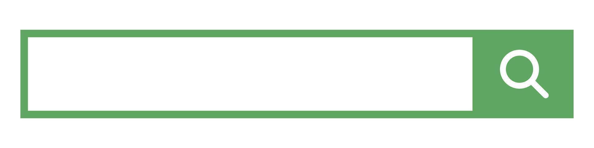 Green search bar and magnifying glass icon. Web search. vector