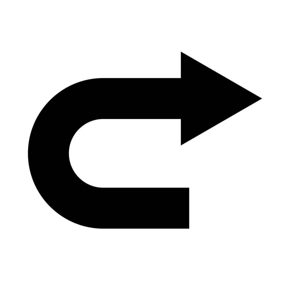 Forward arrow silhouette icon. vector