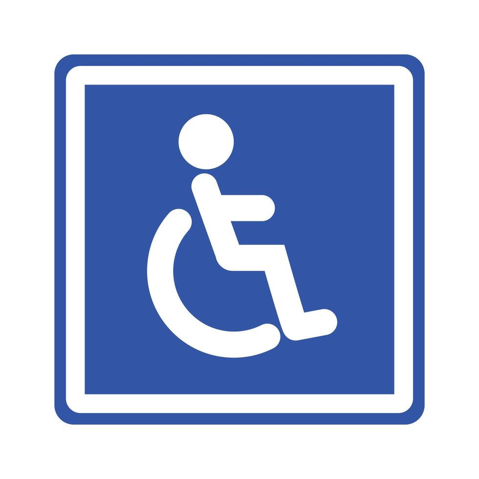 Blue sign for wheelchair only. vector