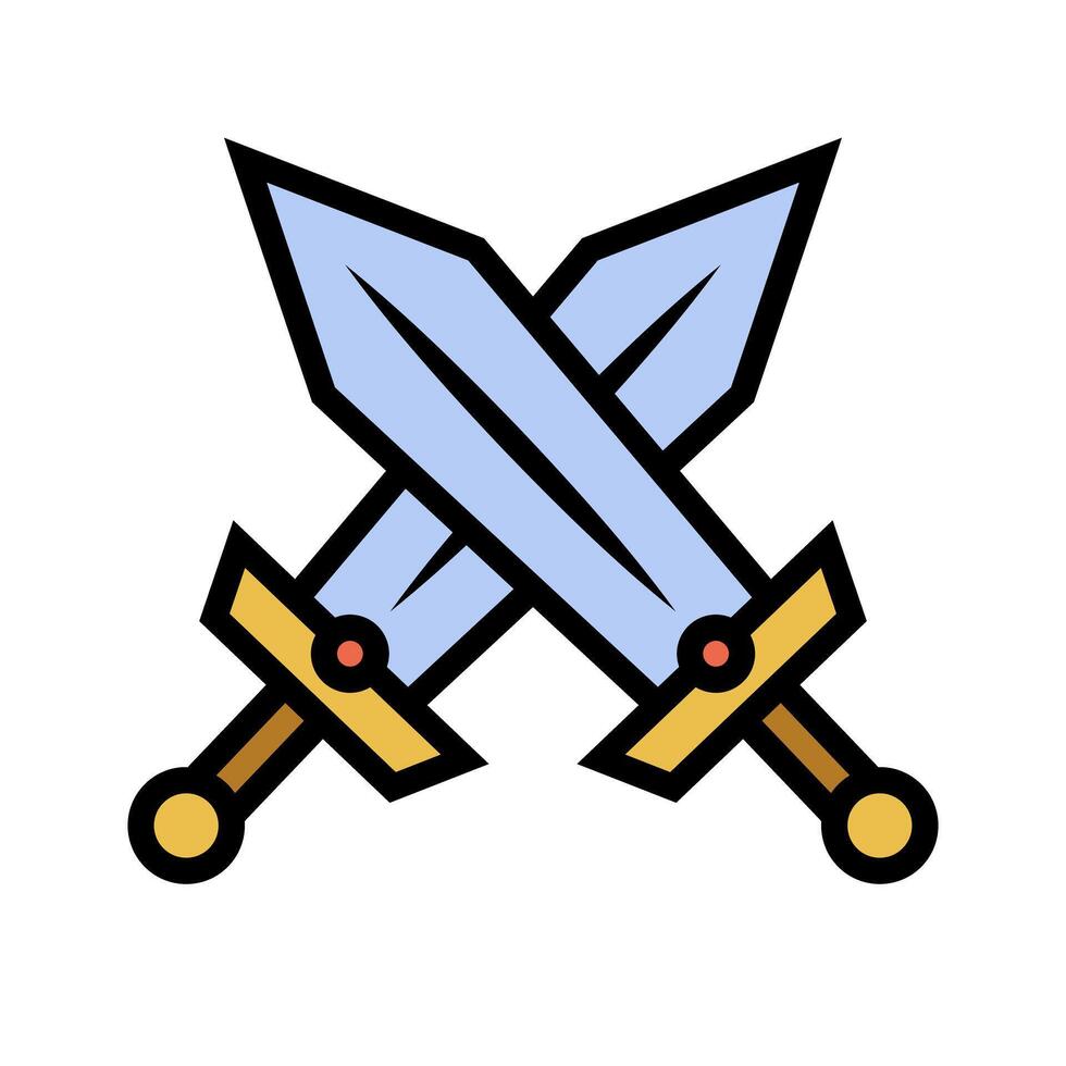 Flat design crossed swords icon. Battle icon. . vector