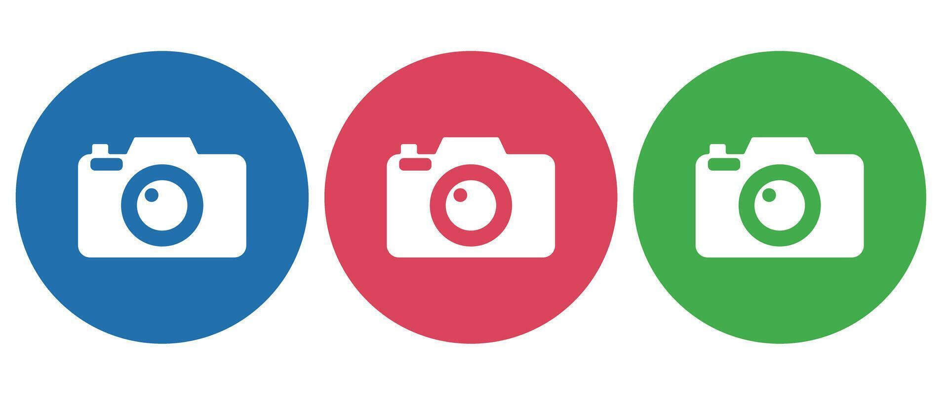 Camera icon set vector