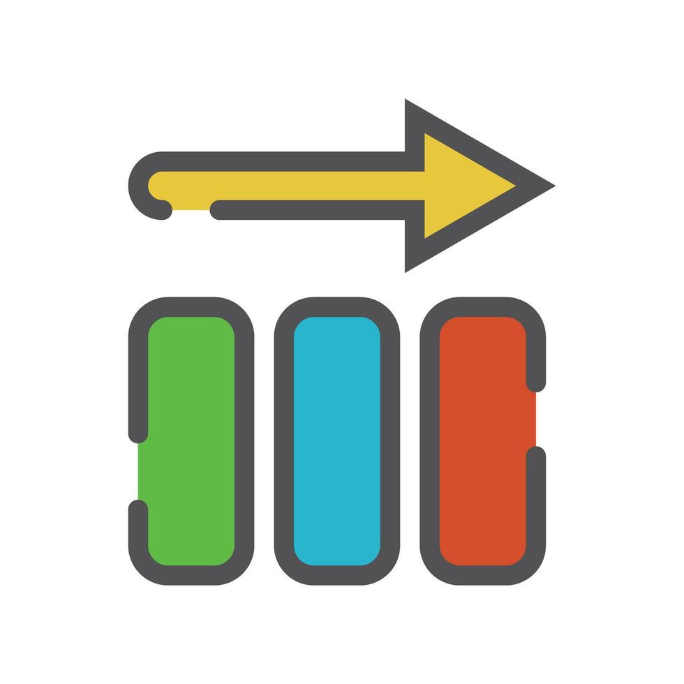 Colorful bar chart with flat design. vector