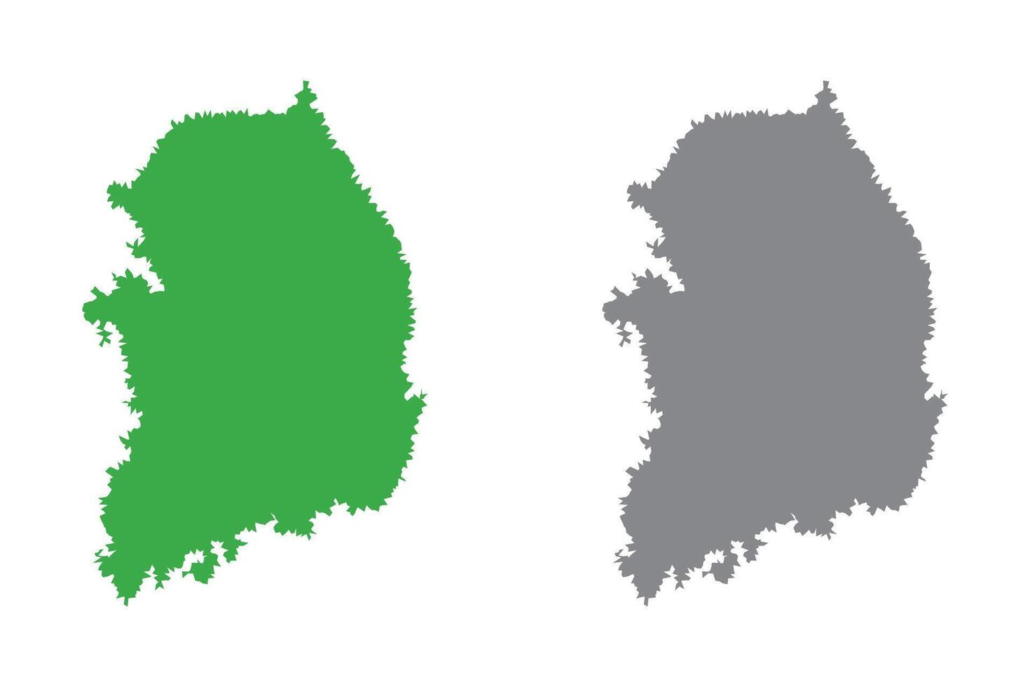 A set of maps of Korea. vector