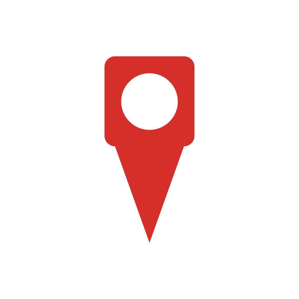 Red map pin icon. vector