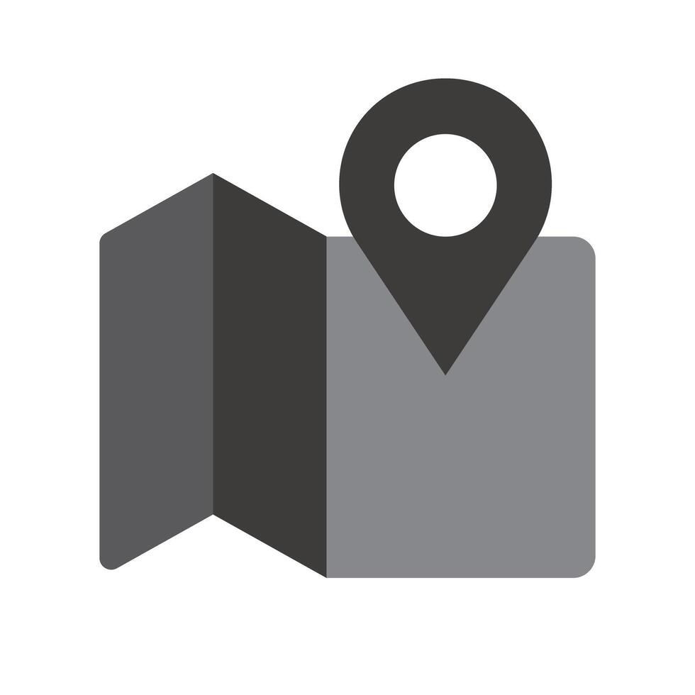 Black map and pin icons. vector