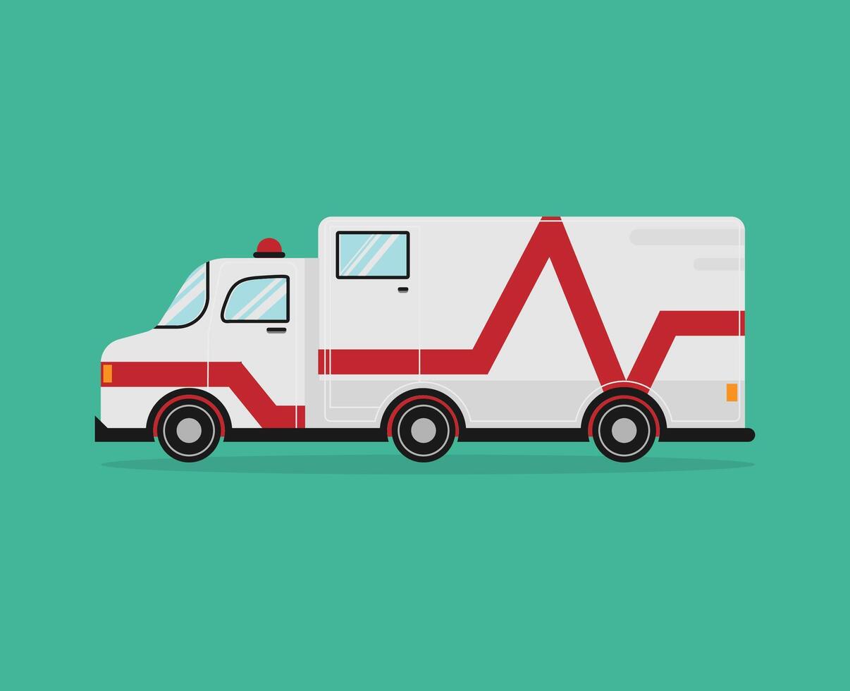 Ambulance Truck emergency car, bus, vehicle, and paramedic transportation vector
