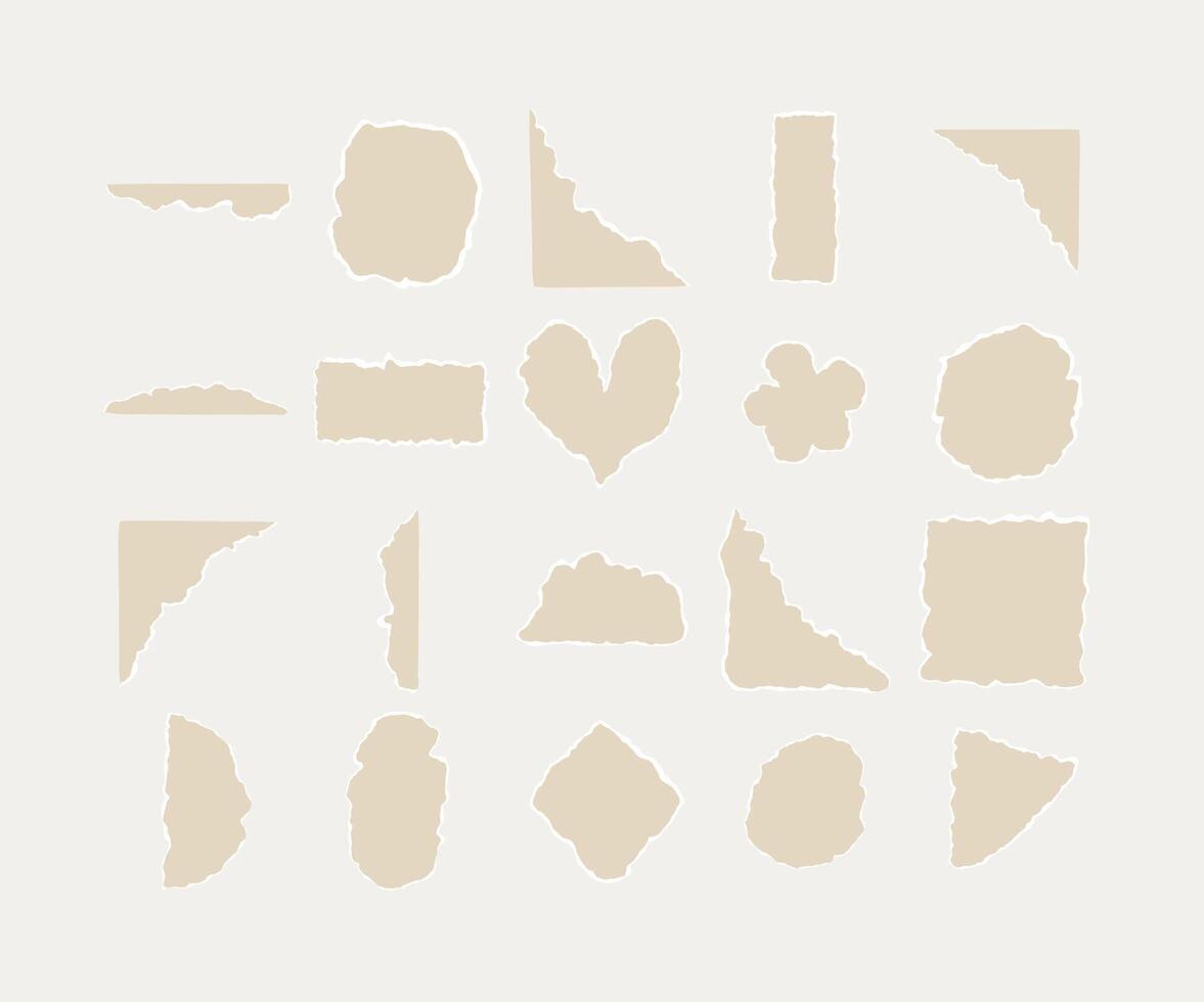 Torn Paper Shapes Collection vector
