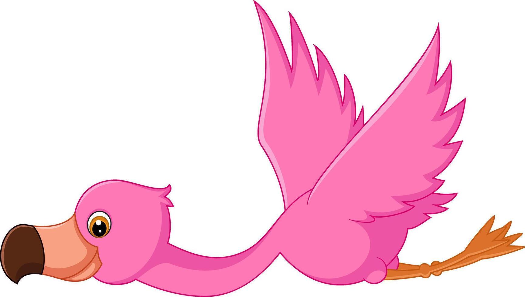 Cartoon Flamingo Flying Gracefully vector