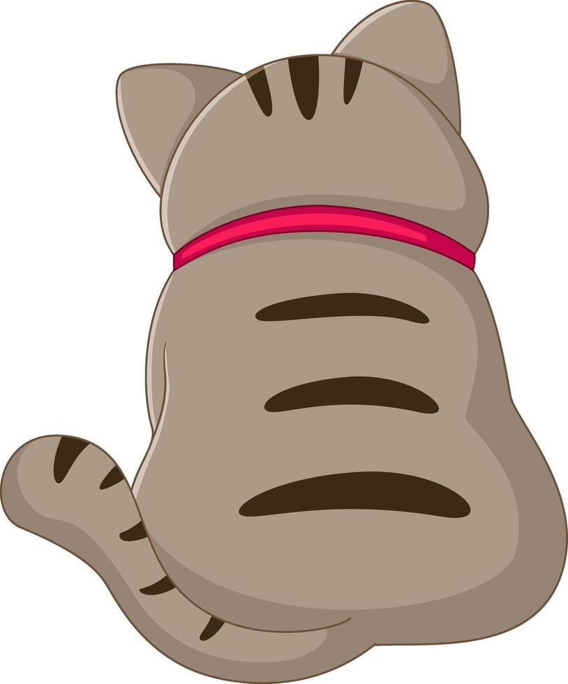 A fat cat shows sadness, curled up with its back turned vector