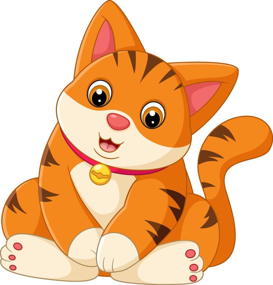 Fat cat sits regally, exuding contentment and fluffy majesty vector