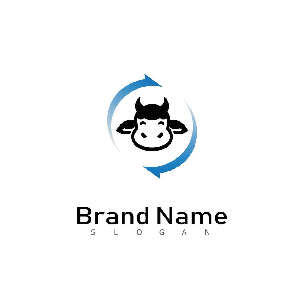 cow logo animal design symbol vector
