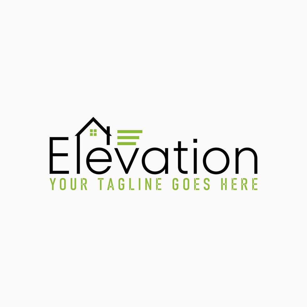 Logo design graphic concept creative abstract premium stock text word Elevation line town roof house window Related to typography home property vector
