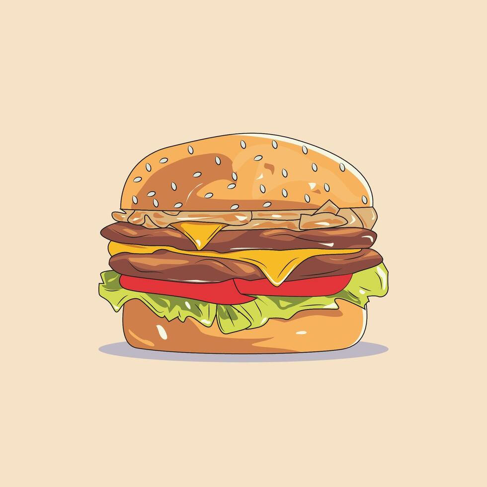 Burger cheese food vector