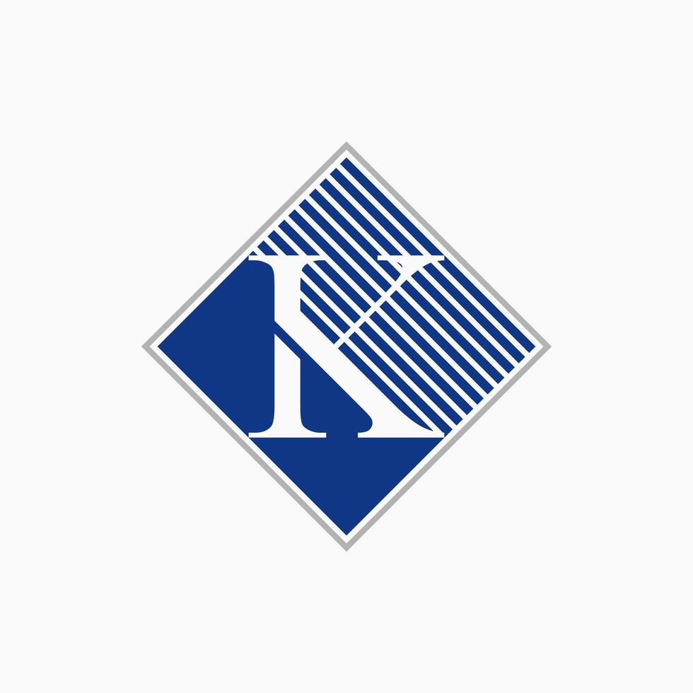 Logo design graphic concept creative abstract premium stock initial K serif font cutting off line out. Related to monogram typography law firm vector