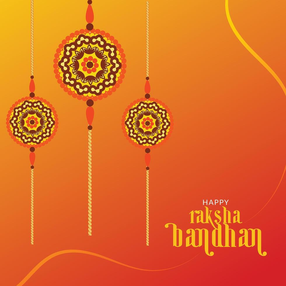 Happy Raksha Bandhan Social Media Post with Rakhi Illustration vector