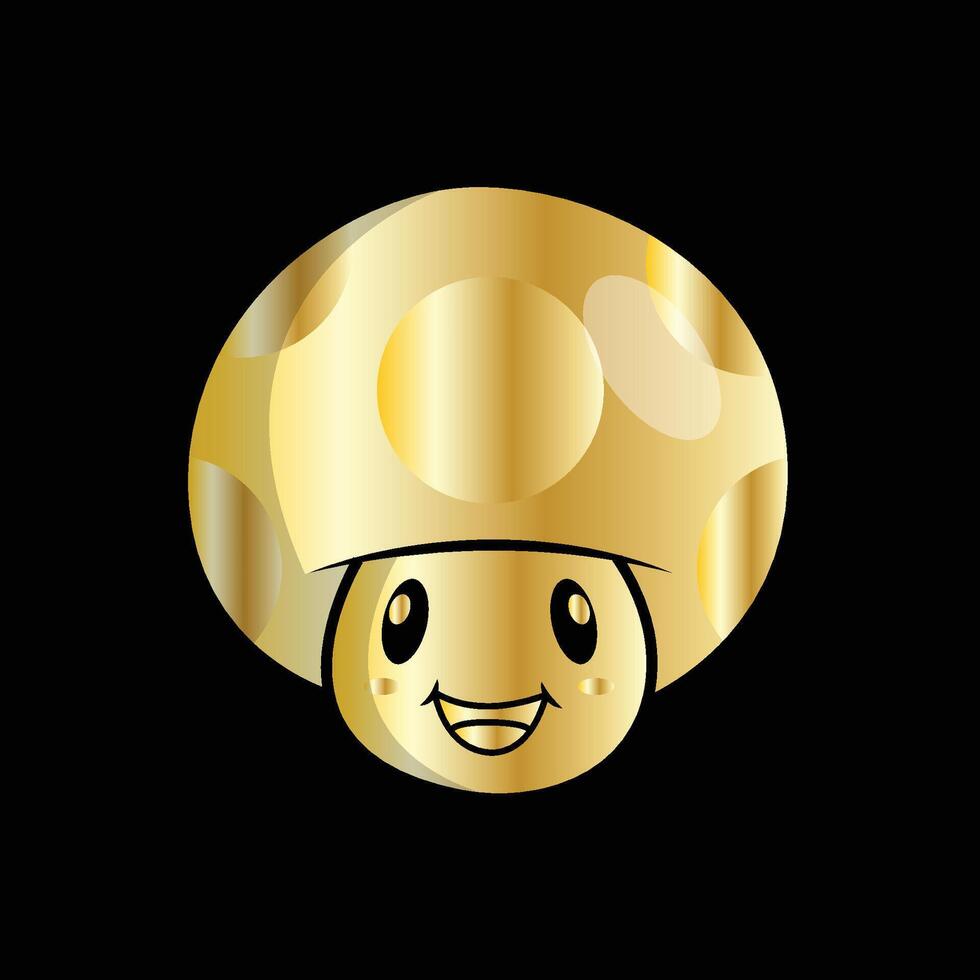 Mushroom Friend Gold vector