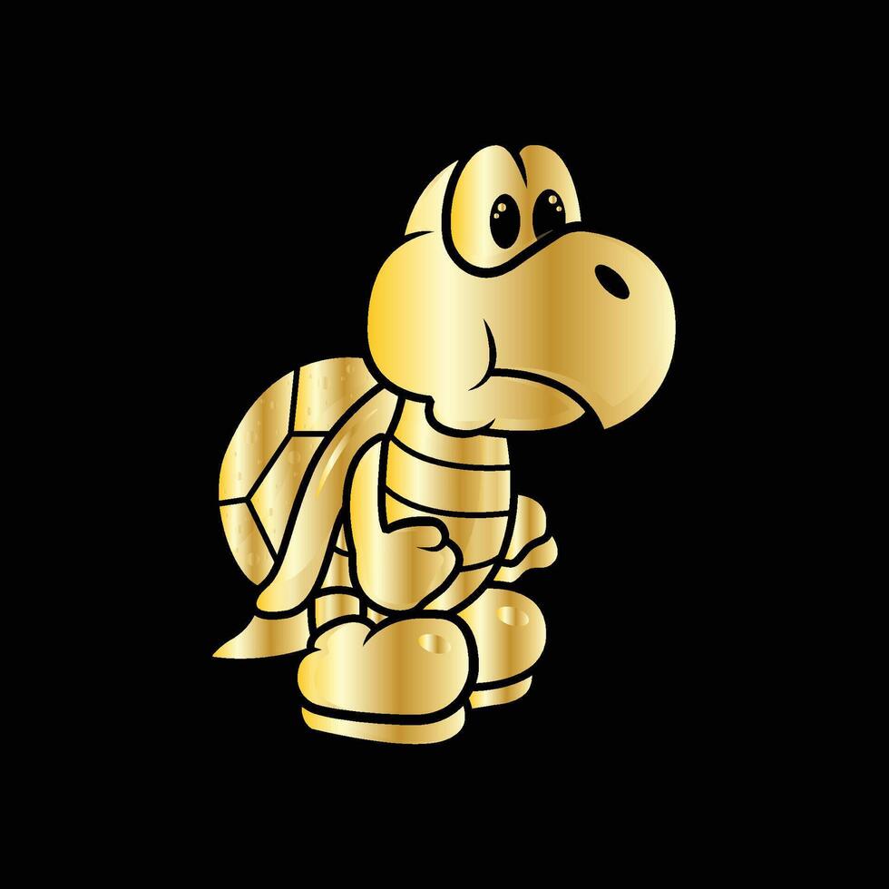 Stand Turtle Enemy Gold vector