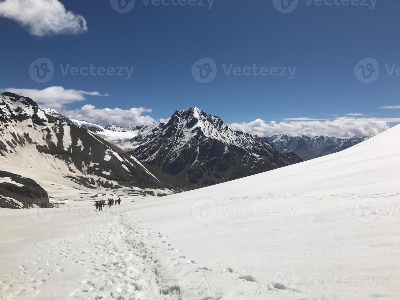 Trekking towards Pin Pass Trek in Himachal Pradesh, India photo