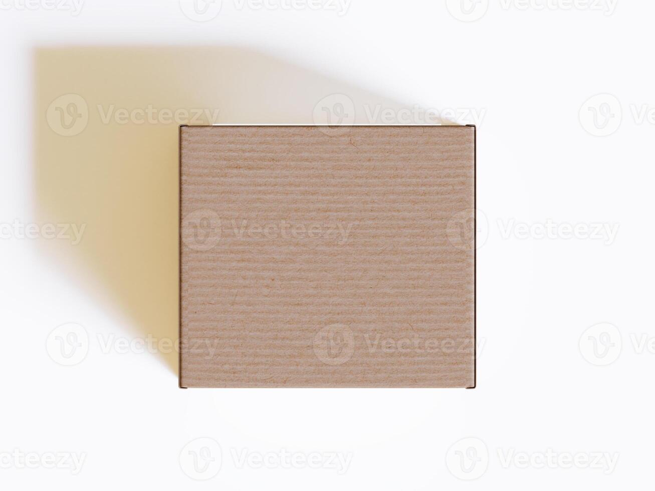 cardboard box on white background, Suitable for packaging mockup - 3D rendering illustration photo