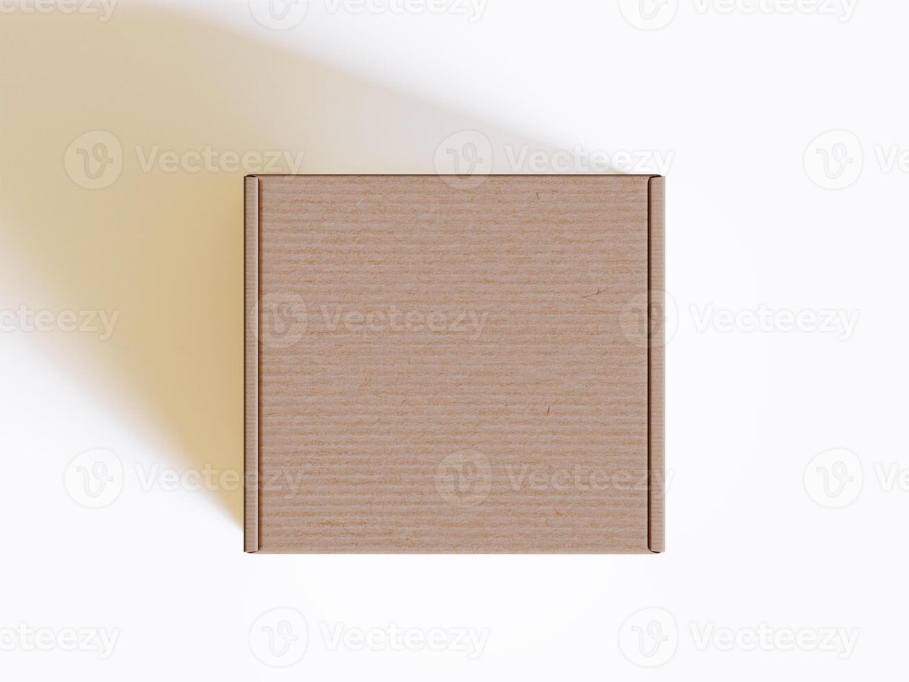 cardboard box on white background, Suitable for packaging mockup - 3D rendering illustration photo